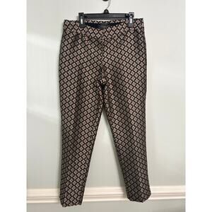 Talbots Black and Pink Patterned Wide Leg Pants